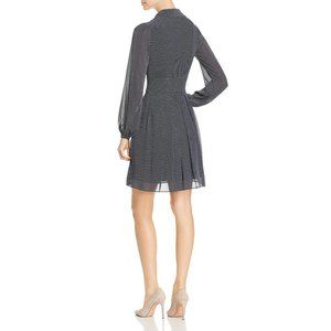 Michael Kors Navy Polka dot Petite Collared Dress